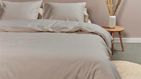 Dekbedovertrek Cotton Uni, taupe