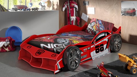 Bed Max raceauto, rood