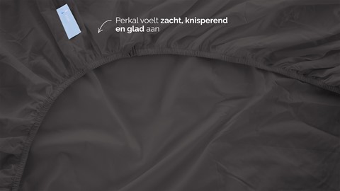 Hoeslaken B Bright Percale topper, antraciet