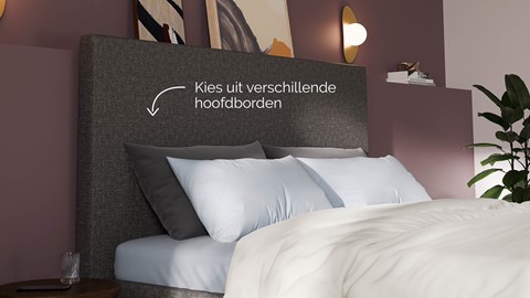 Boxspring Emerald met Silver Pocket Deluxe Foam matras, dark grey