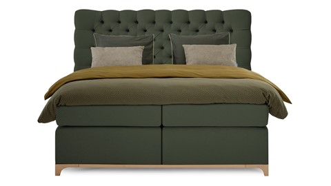 Boxspring Unik Elit vlak met gestoffeerd matras, green