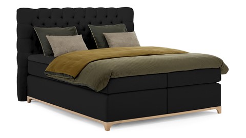 Boxspring Unik Elit vlak met gestoffeerd matras, black