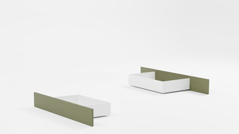 Set opbergladen bed Fresh hoogte 50 cm, rietgroen