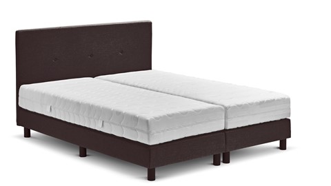 Boxspring Invito vlak met Bridge matras, donkergrijs