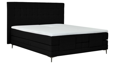 Boxspring Jade verstelbaar met gestoffeerd matras, black