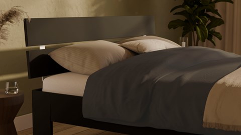 Bed Fresh met hoofdbord, zwart