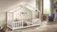 Kajuitbed Dallas als huis met slaaplade, wit
