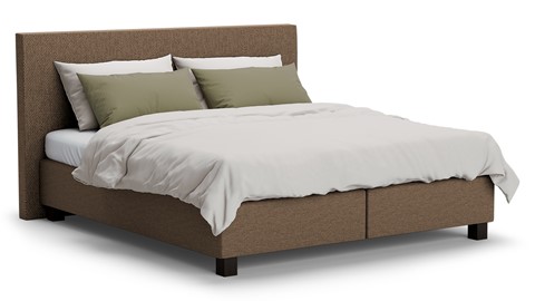 Boxspring Autentik Tunn met B Bright Platinum 200 matras, caramel
