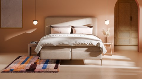 Boxspring Quartz - Linen touch, beige
