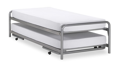 Bed & onderschuifBed Doppia, zilver