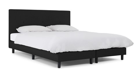 Boxspring Invito vlak met Bridge matras, zwart
