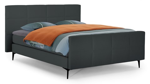 Boxspring Attraktiv Trendik vlak met gestoffeerd matras, anthracite