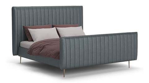 Bed Ruby velvet glow, grey blue
