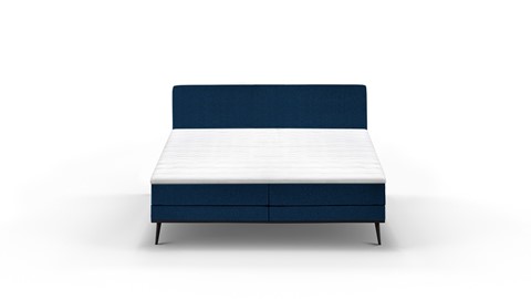 Boxspring Viggo vlak met gestoffeerd matras, oakland  blauw