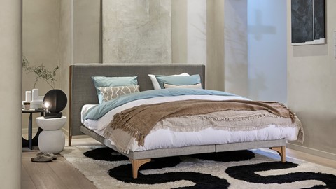 Bed Element Mind vlak met Cool Motion 6 matrassen, natural