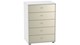 Commode Tokio met 5 glas laden, wit/glas magnolie