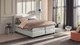 Boxspring Autentik Tunn vlak met gestoffeerd matras, light grey