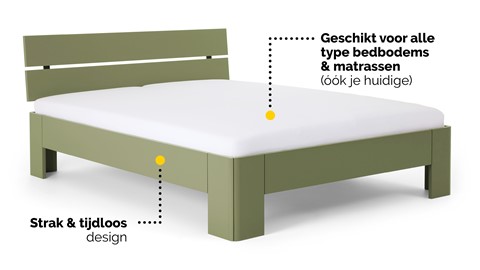 Bed Fresh 450 met hoofdbord, rietgroen