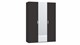 Draaideurkast Compact met hout- en spiegeldeuren, zwart