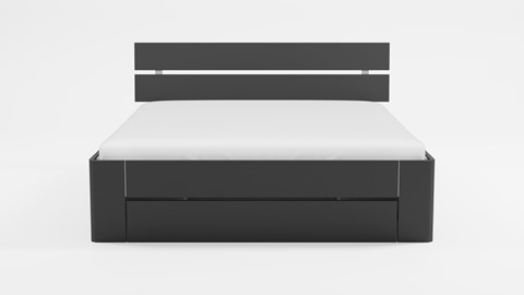 Bed Fresh 500 met hoofdbord en 3 opbergladen, antraciet
