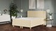 Boxspring Emma Deluxe Elegant vlak  met gestoffeerd matras en poot naturel, beige