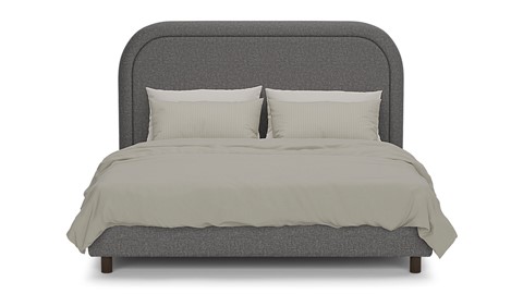 Bed Amber linen touch, dark grey