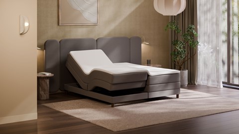 Elektrische boxspring Ridge, dark grey