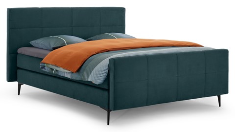 Boxspring Attraktiv Trendik vlak met gestoffeerd matras, challenger teal