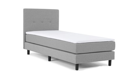 Boxspring Invito vlak met gestoffeerd matras, lichtgrijs