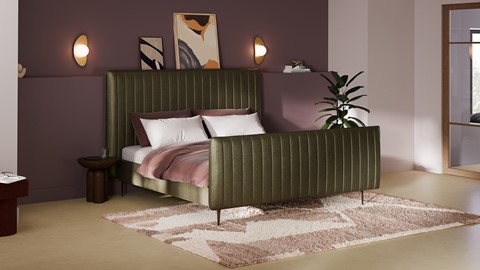 Bed Ruby velvet glow, dark green