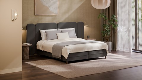 Elektrische boxspring Ridge met Kårlsson Excellence matras, anthracite