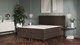 Boxspring Emma Deluxe Elegant vlak  met gestoffeerd matras en poot zwart, dark brown