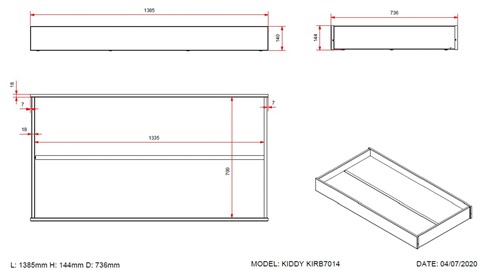 Bed Kiddy kleuter met bedlade, wit