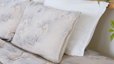 HappyBed Flower - dekbed zonder overtrek, beige