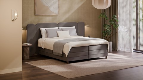 Elektrische boxspring Ridge, dark grey