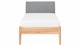 Bed Sky beuken met hoofdbord stof en poot hout, beuken stof basalt