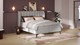 Boxspring Ivory linen touch vlak met gestoffeerd matras, light grey