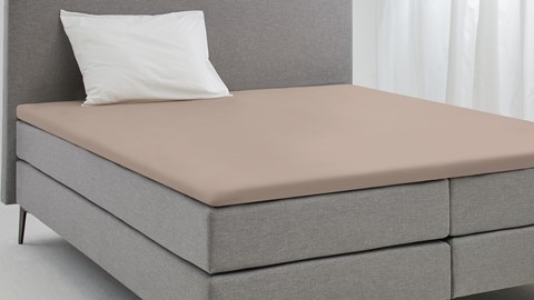 Hoeslaken Biologisch perkal topper, taupe