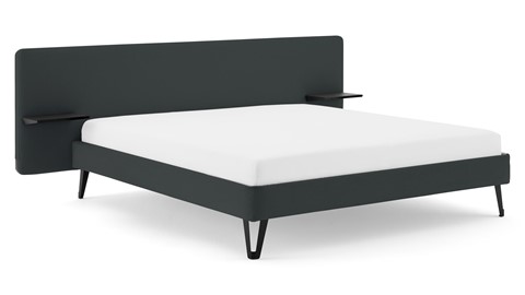 Bed Bädd Forma met Bossflex 400 vlak en gestoffeerd matras, etna anthracite