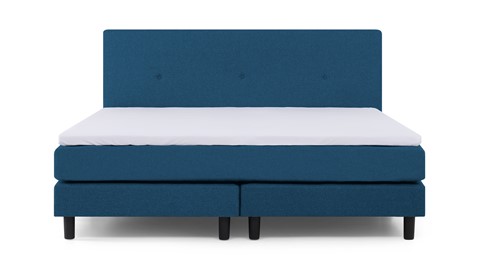 Boxspring Invito vlak met gestoffeerd matras, blauw