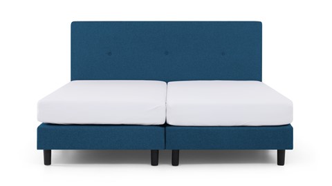 Boxspring Invito vlak met Bridge matras, blauw