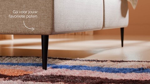 Boxspring Quartz linen touch vlak met gestoffeerd matras, beige