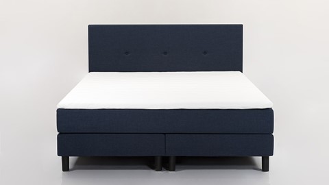 Boxspring Invito vlak met gestoffeerd matras, blauw