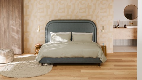 Bed Amber velvet glow, grey blue