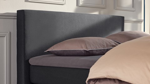 Boxspring Autentik Tunn verstelbaar met gestoffeerd matras, anthracite