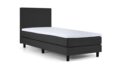 Boxspring Bellino vlak met gestoffeerd matras, donkergrijs