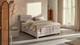 Boxspring Solid Lina verstelbaar met gestoffeerd matras, naturel