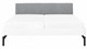 Bed Sky beuken met hoofdbord stof en poot metaal, wit stof basalt