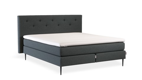 Boxspring Citrine vlak met gestoffeerd matras, charcoal