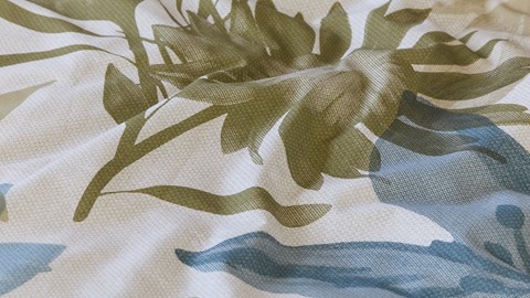 Dekbedovertrek Flori, blue